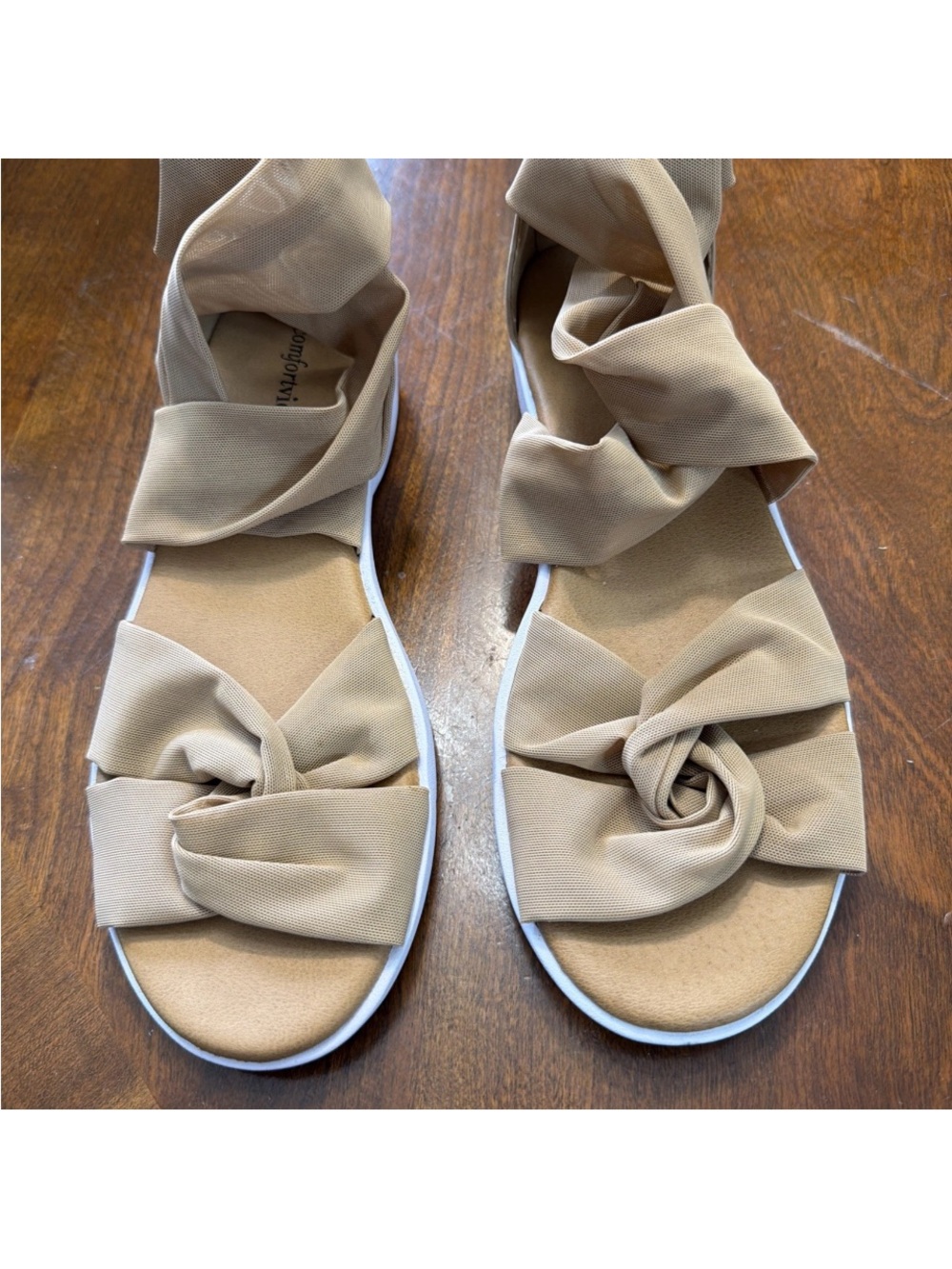 comfortview Taupe Wrap Knot Sandals for Women